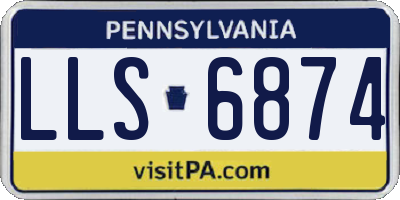 PA license plate LLS6874