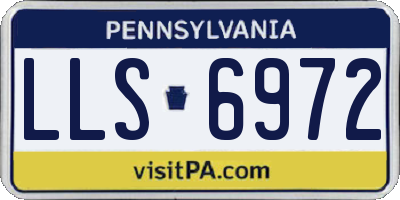 PA license plate LLS6972