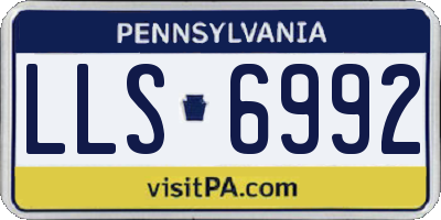 PA license plate LLS6992