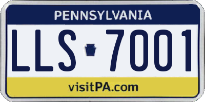 PA license plate LLS7001