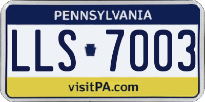 PA license plate LLS7003