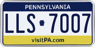 PA license plate LLS7007