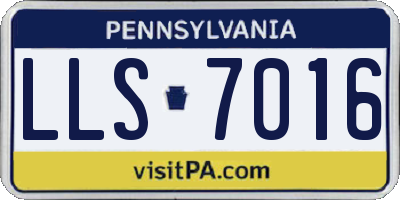 PA license plate LLS7016