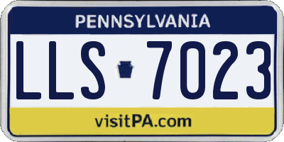 PA license plate LLS7023