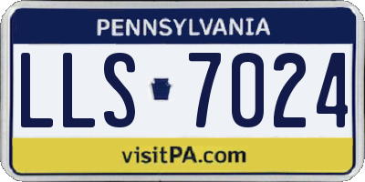 PA license plate LLS7024