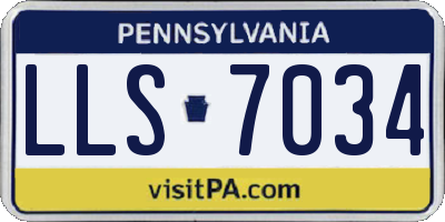 PA license plate LLS7034