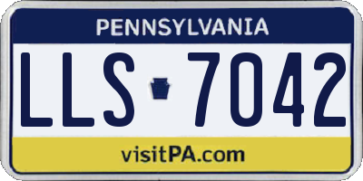 PA license plate LLS7042