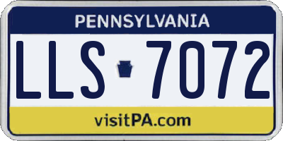 PA license plate LLS7072