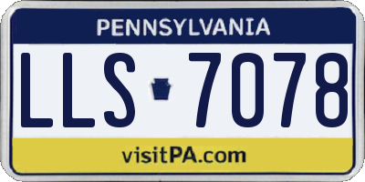 PA license plate LLS7078