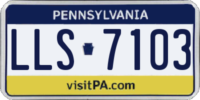 PA license plate LLS7103