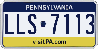 PA license plate LLS7113