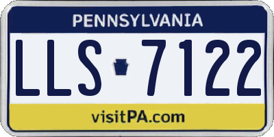 PA license plate LLS7122