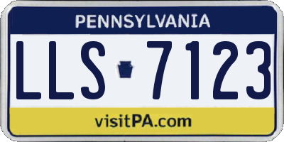 PA license plate LLS7123
