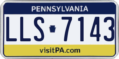 PA license plate LLS7143