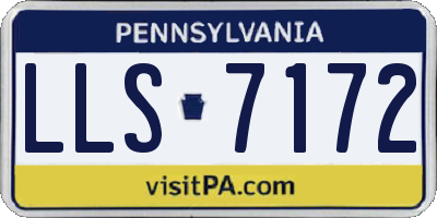 PA license plate LLS7172