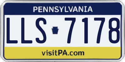 PA license plate LLS7178