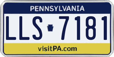PA license plate LLS7181