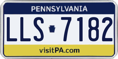 PA license plate LLS7182