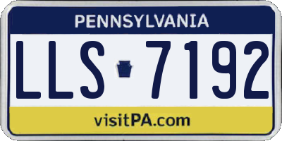 PA license plate LLS7192