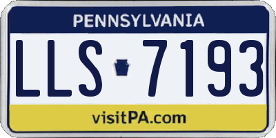 PA license plate LLS7193