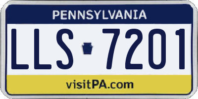 PA license plate LLS7201