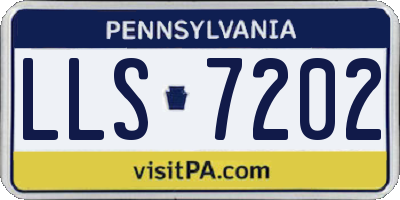 PA license plate LLS7202