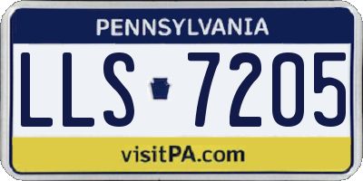 PA license plate LLS7205
