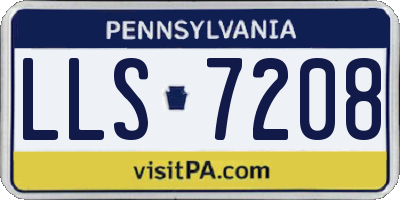 PA license plate LLS7208