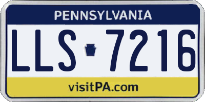 PA license plate LLS7216