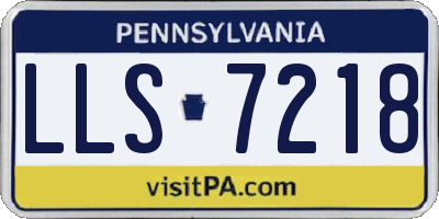 PA license plate LLS7218