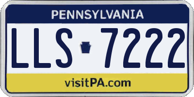 PA license plate LLS7222