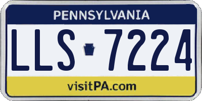 PA license plate LLS7224