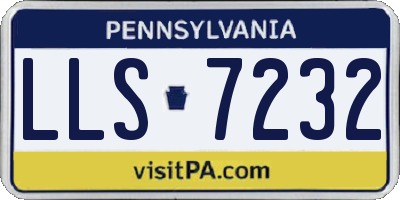 PA license plate LLS7232