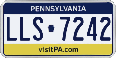 PA license plate LLS7242