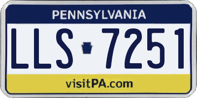 PA license plate LLS7251