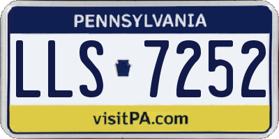 PA license plate LLS7252