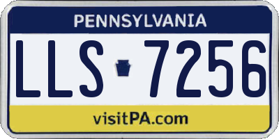PA license plate LLS7256
