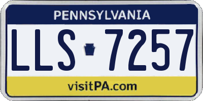 PA license plate LLS7257