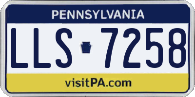 PA license plate LLS7258