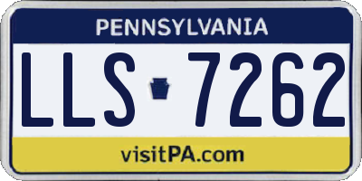 PA license plate LLS7262