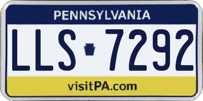 PA license plate LLS7292