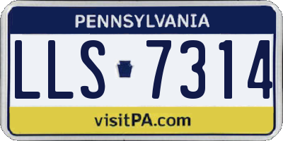 PA license plate LLS7314