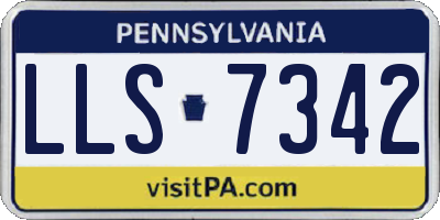 PA license plate LLS7342