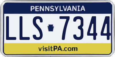PA license plate LLS7344