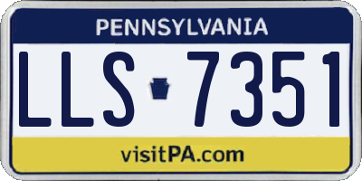 PA license plate LLS7351