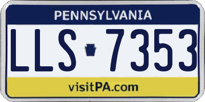 PA license plate LLS7353