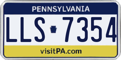 PA license plate LLS7354