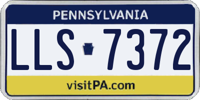 PA license plate LLS7372
