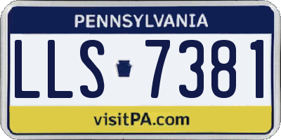 PA license plate LLS7381