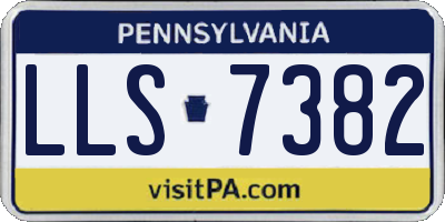 PA license plate LLS7382